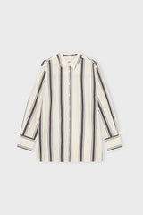 11719 25Cleanshirtstripe Ecrudarkbrownwhite