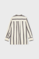 11719 25Cleanshirtstripe Ecrudarkbrownwhite B