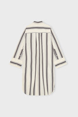 11721 25Athenashirtdressstripe Ecrudarkbrownwhite B