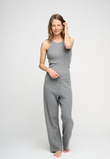 Calm Rib Top Hali Knit Pants Grey 1264 LOW