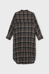 Floretshirtdresscheck Brownblack B