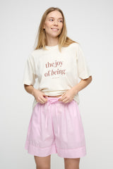 Statement Tee Ecru Wake Lightpink 158 LOW