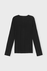 Stillribcardigan Black B