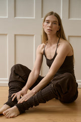 Stretch Stone Brown Zen Dark Brown Legwarmers 290 LOW