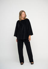 Hailey Top Velvet Aurora Pants Black 164 LOW