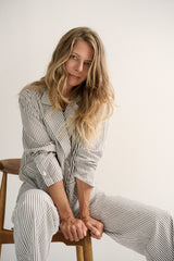 Viva Shirt Stripe Moon Pants Dark Taupe 588 LOW