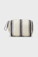 11723 25Mypouchstripe Ecrudarkbrownwhite