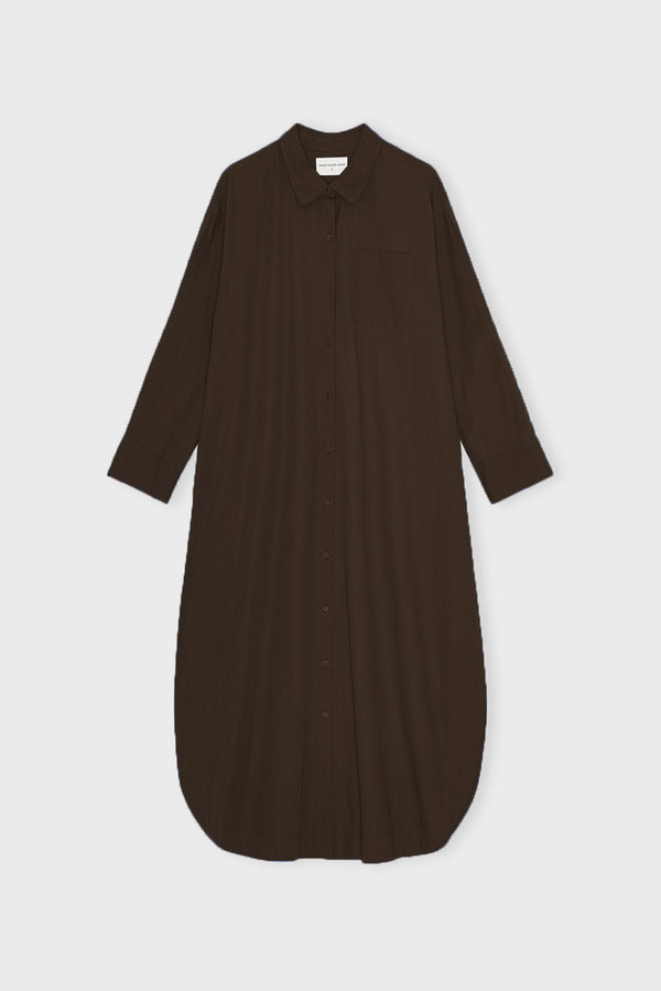Avashirtdresspoplin Darkbrown