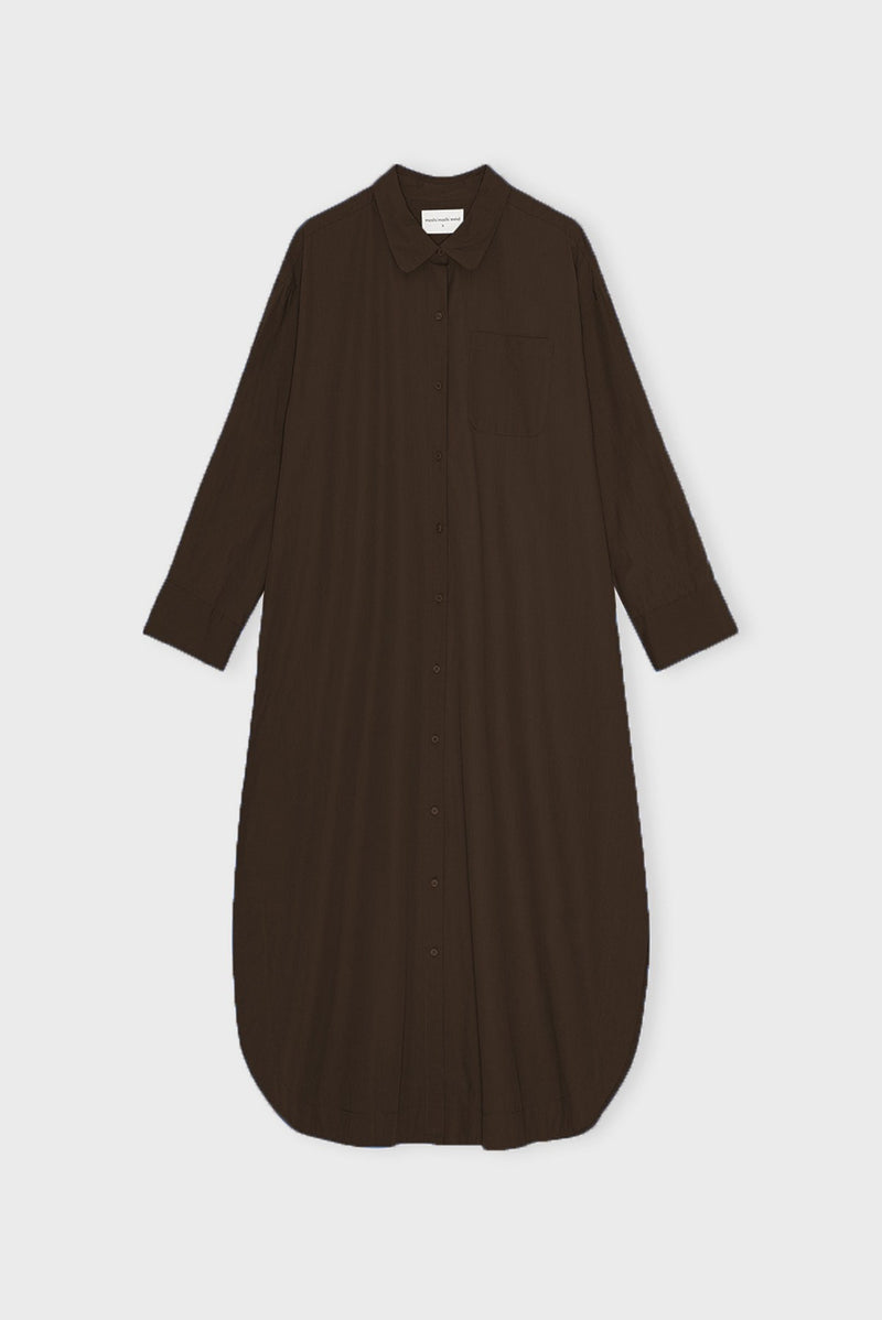 Avashirtdresspoplin Darkbrown