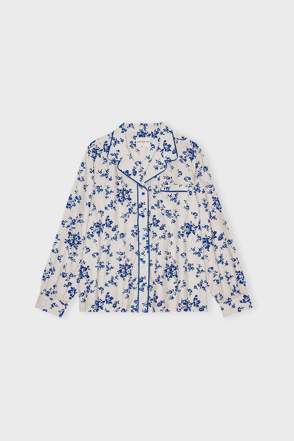 Bea Shirt Poplin Blue Flower