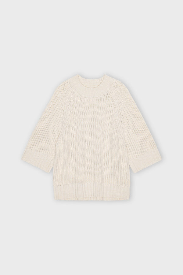 Change Rib Knit Ecru Melange