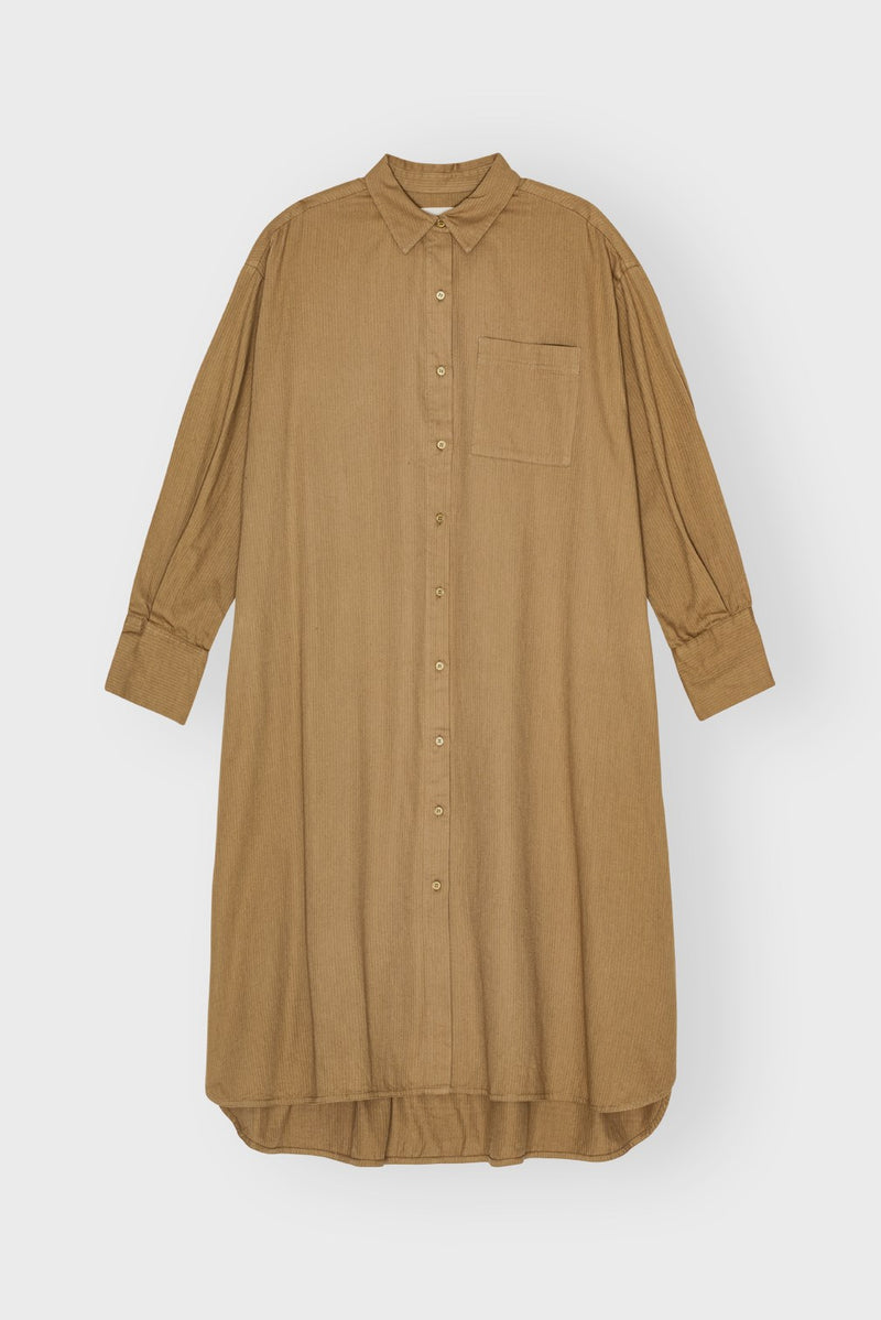 Floret Shirtdress Twill Khaki Brown