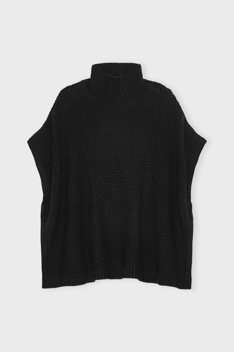 Tiliaknitponcho Black