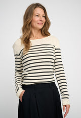 Clear Top Stripe Poem Skirt Black 0228 LOW