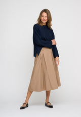 Dearly Knit Navy Poem Skirt Warm Sand 0242 LOW