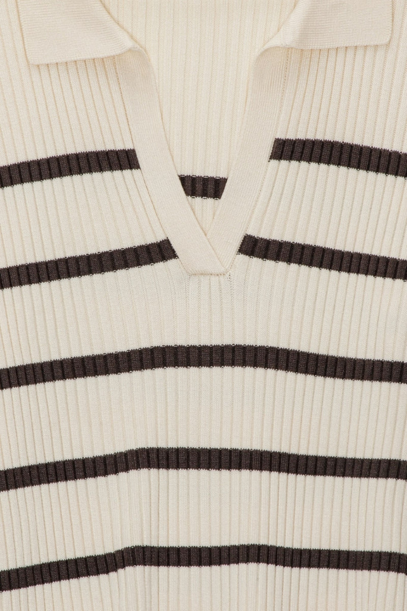 Early Rib Knit Stripe CROP
