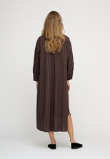 Lauren Shirtdress Stripe Brown Black 0198 LOW